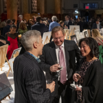 Wide shot of guests during cocktail hour at NYFA's 2022 Hall of Fame Benefit