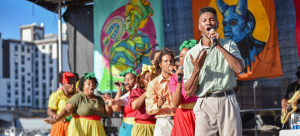 The Braata Folk Singers in performance at the 2022 staging of the annual Bankra Caribbean Cultural Festival