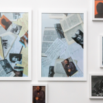 Installation shot of images by Jonathan Gardenhire on a white gallery wall