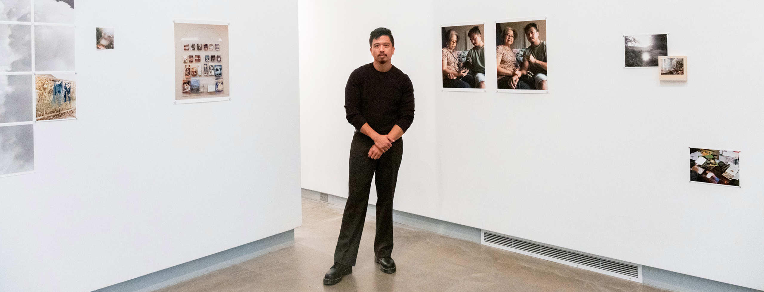 The artist's portrait at his solo exhibition, 